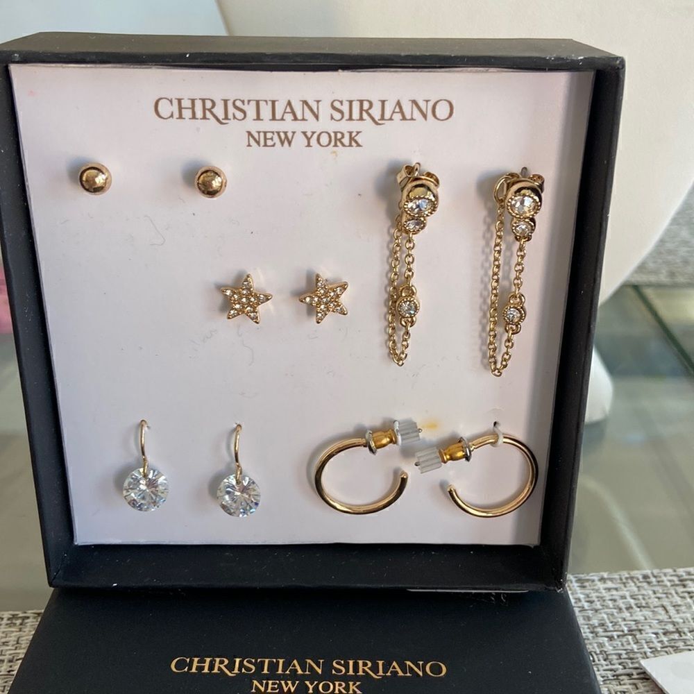 Christian Siriano BoX Gift NWT 5 pieces gold color rhinestone
